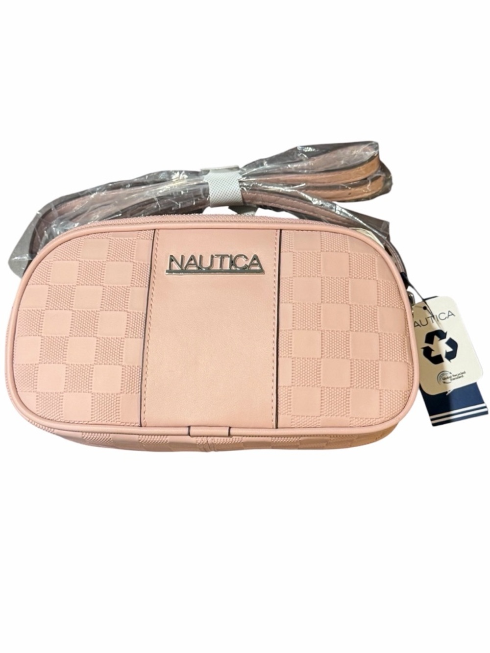 Nautica Blush Pink Checkered Look Crossbody - NWT